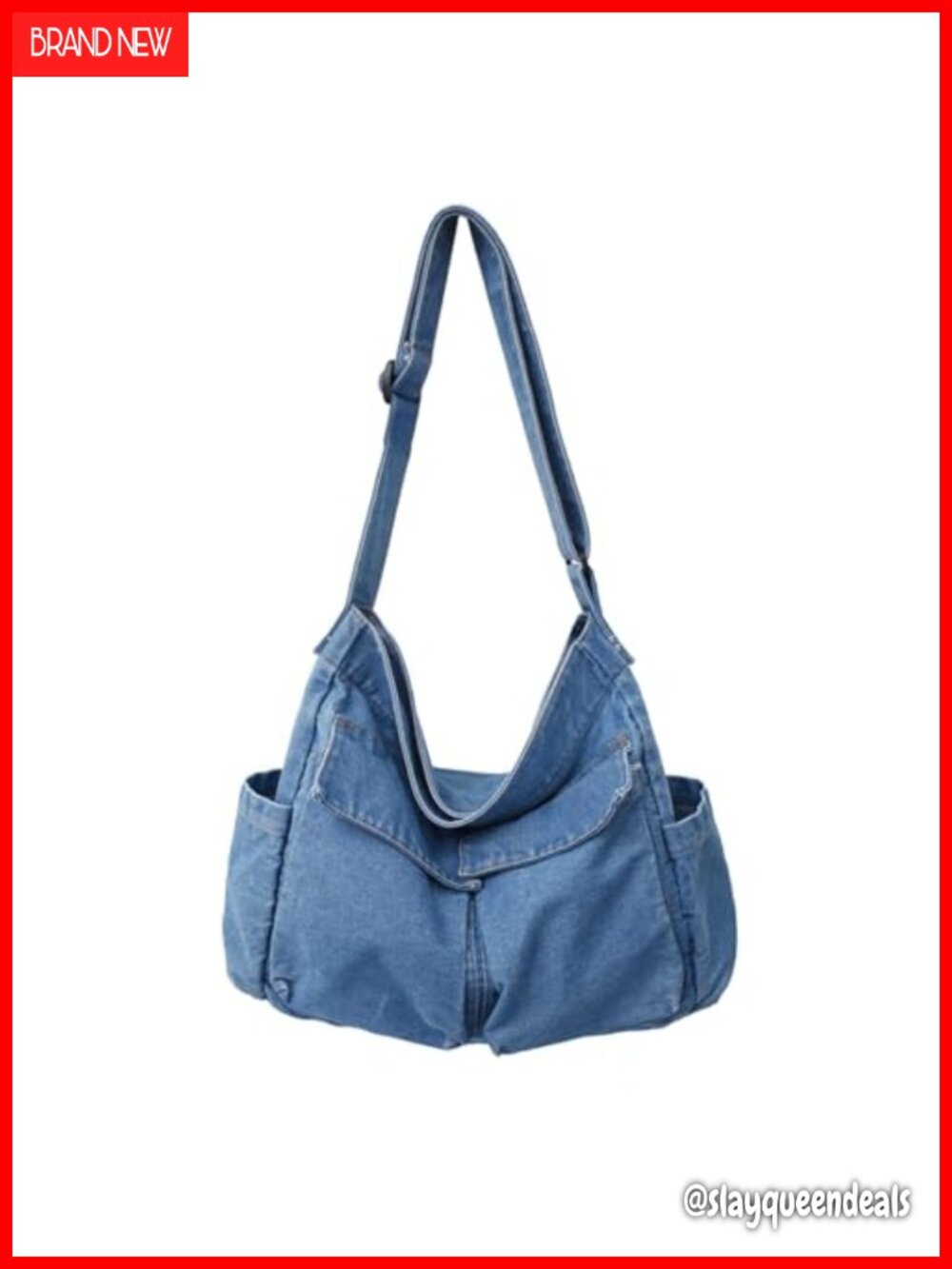 Denim Canvas Messenger Shoulder Bag Crossbody Tote Purse